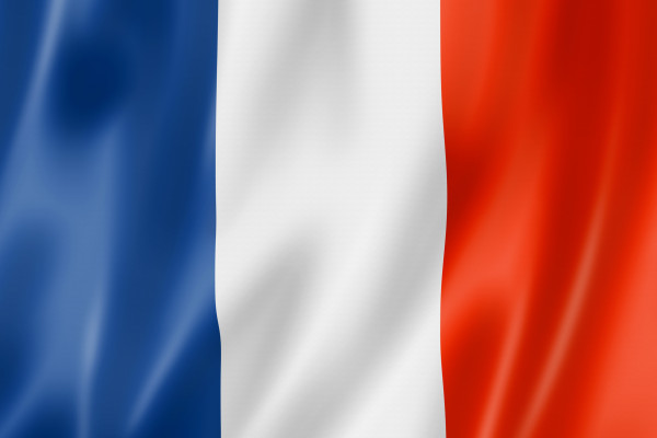 France flag, three dimensional render, satin texture