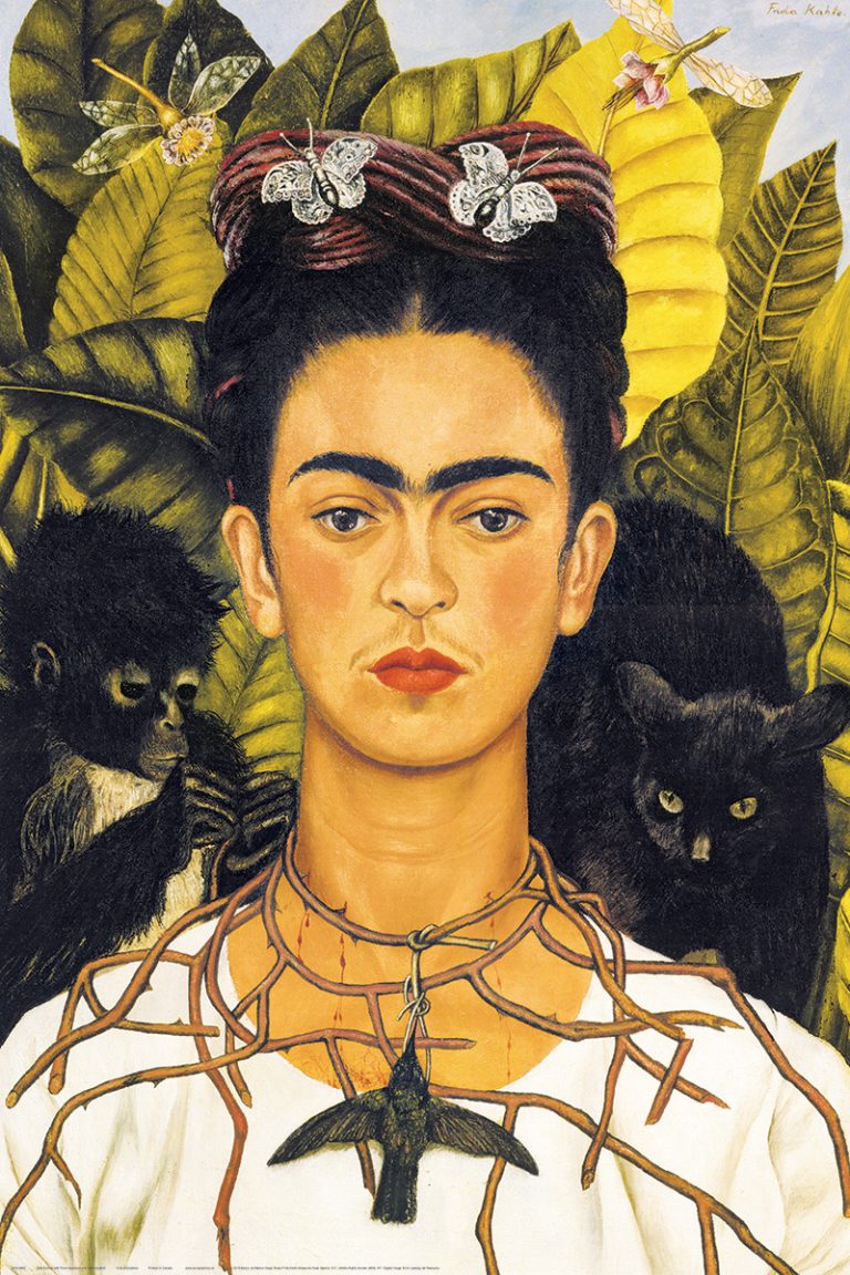 Self Portrait With Thorn Necklace And Hummingbird Frida Kahlo Loveispop
